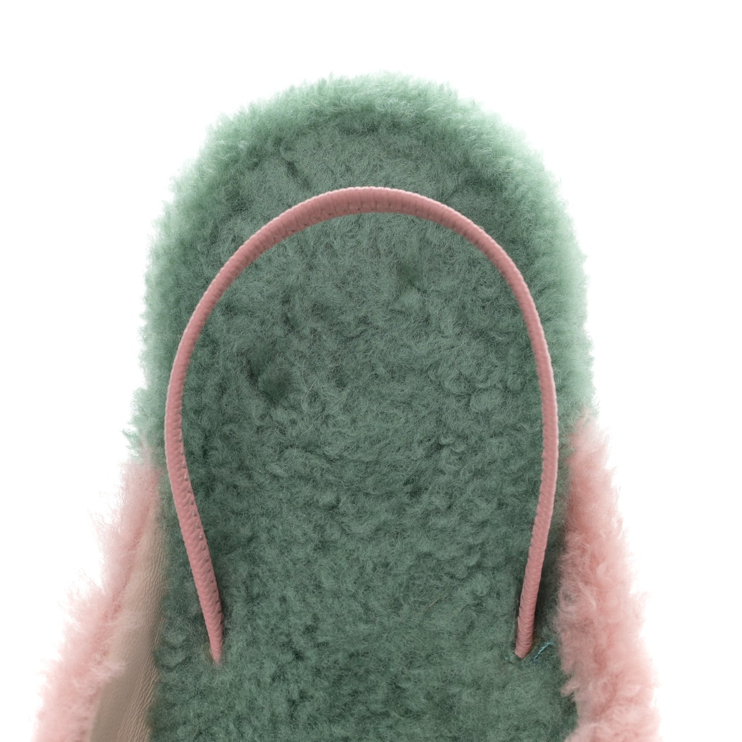 Shearling Platform Mules 36.5 Rose Green Red
