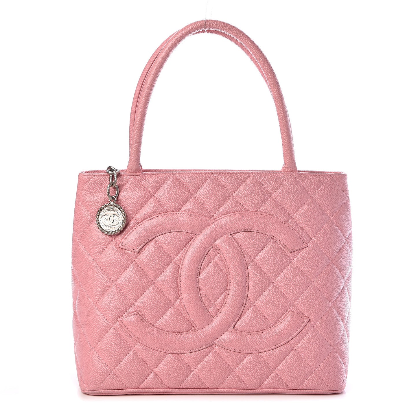 Caviar Quilted Medallion Tote Light Pink