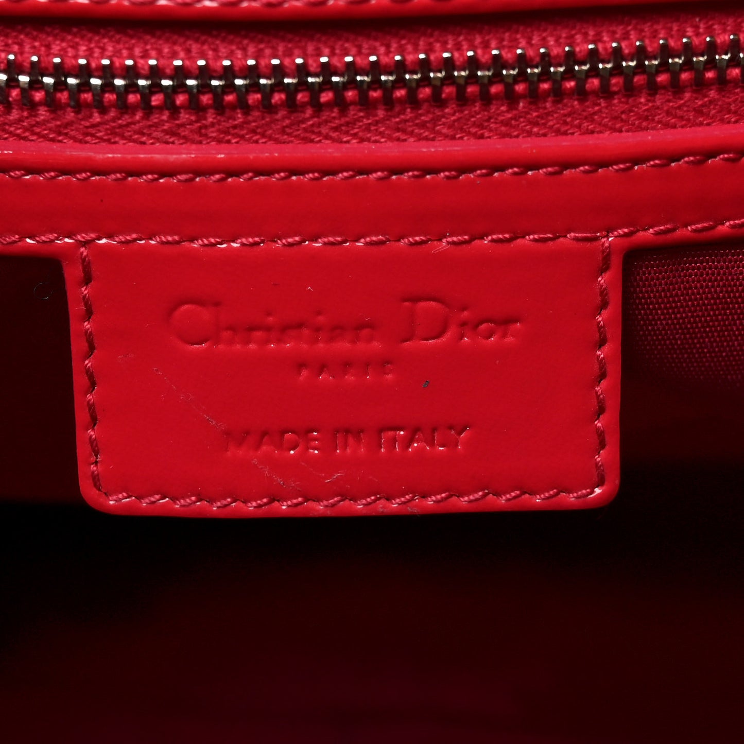 Patent Cannage Large Dior Soft Shopping Tote Red