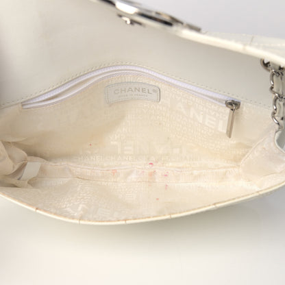 Chanel Patent Square Stitched CC Flap Clutch White 4 of 16