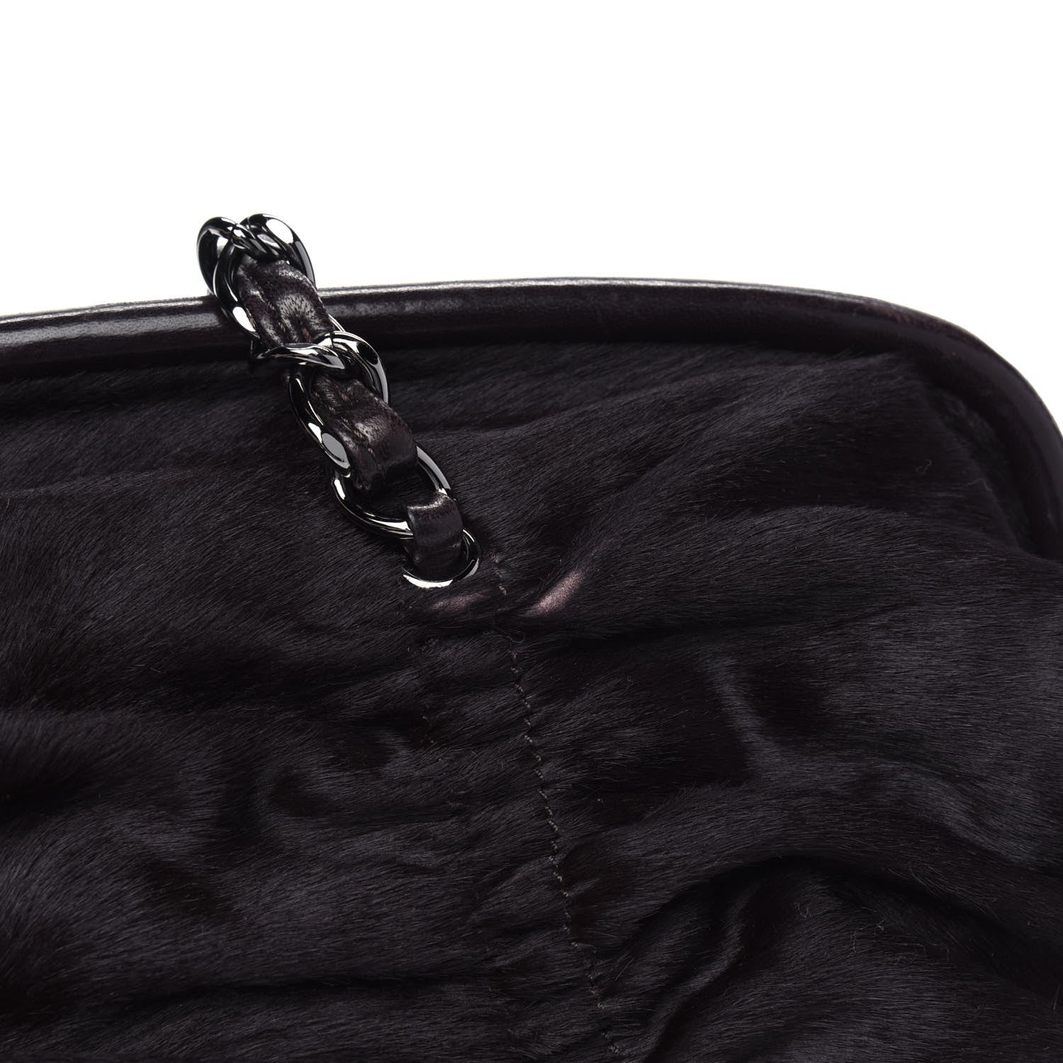 Chanel Pony Hair Sharpei Frame Tote Dark Brown 6 of 6