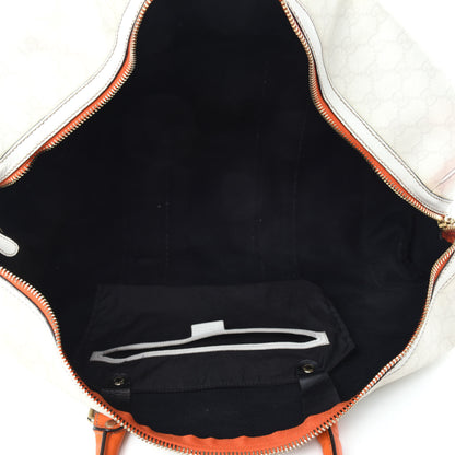Gucci GG Plus Monogram Large Web Carry On Duffle Bag White 4 of 18