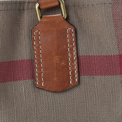 Burberry Canvas Mega Check Medium Tottenham Brit Tote Saddle Brown 16 of 16