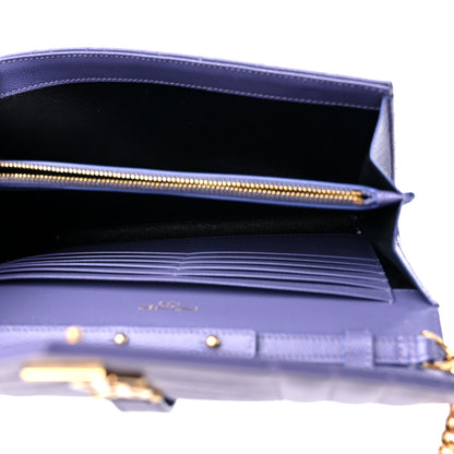 Saint Laurent Grain De Poudre Mixed Matelasse Triquilt Monogram Chain Wallet Mauve 5 of 10