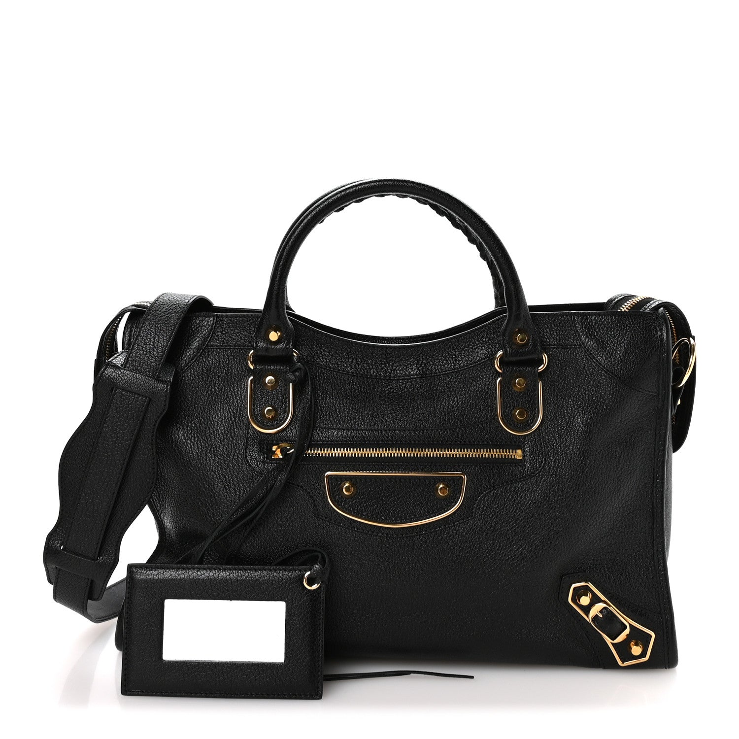 Balenciaga Chevre Gold Metallic Edge Hardware City Black 3 of 11