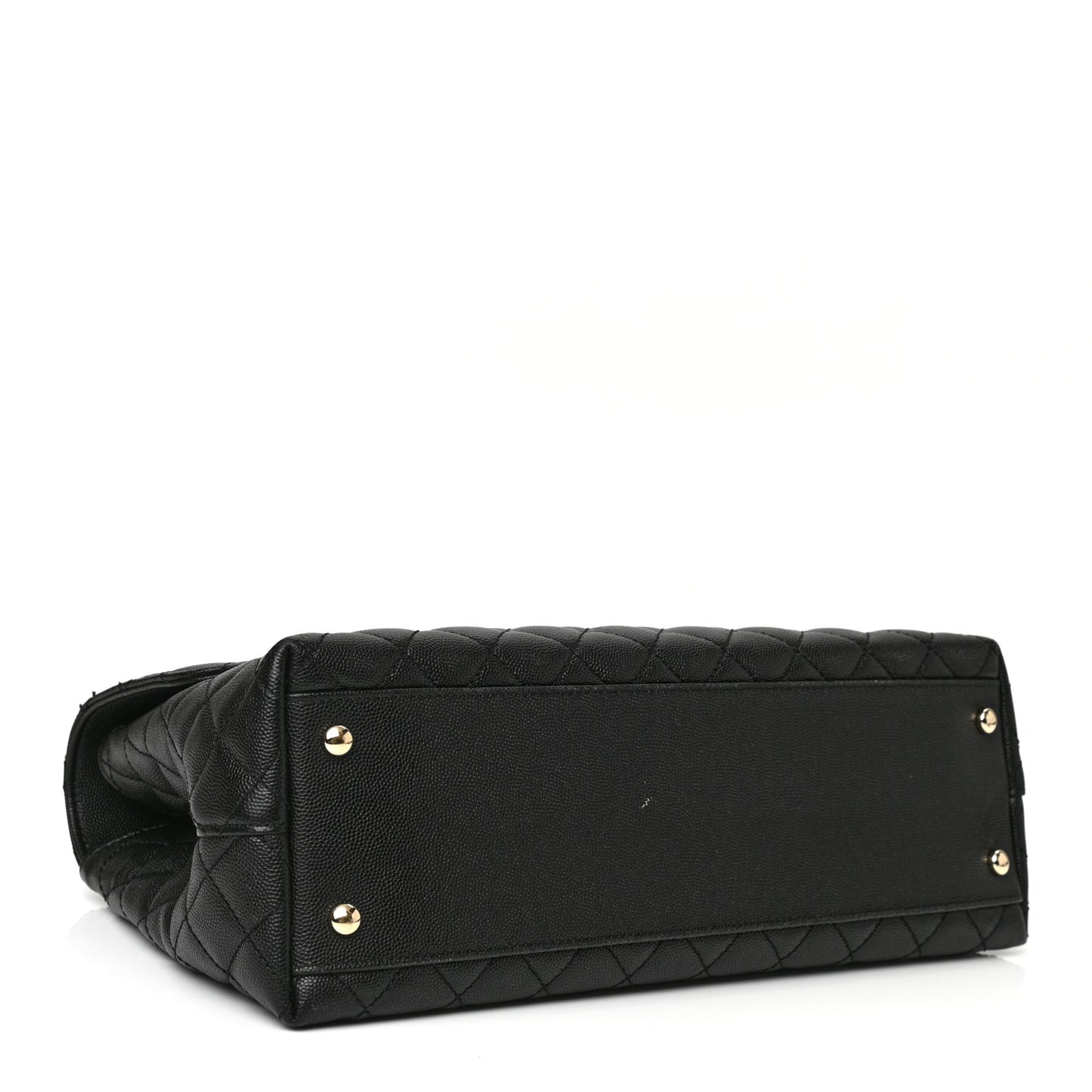 Caviar Quilted Medium Coco Handle Flap Black
