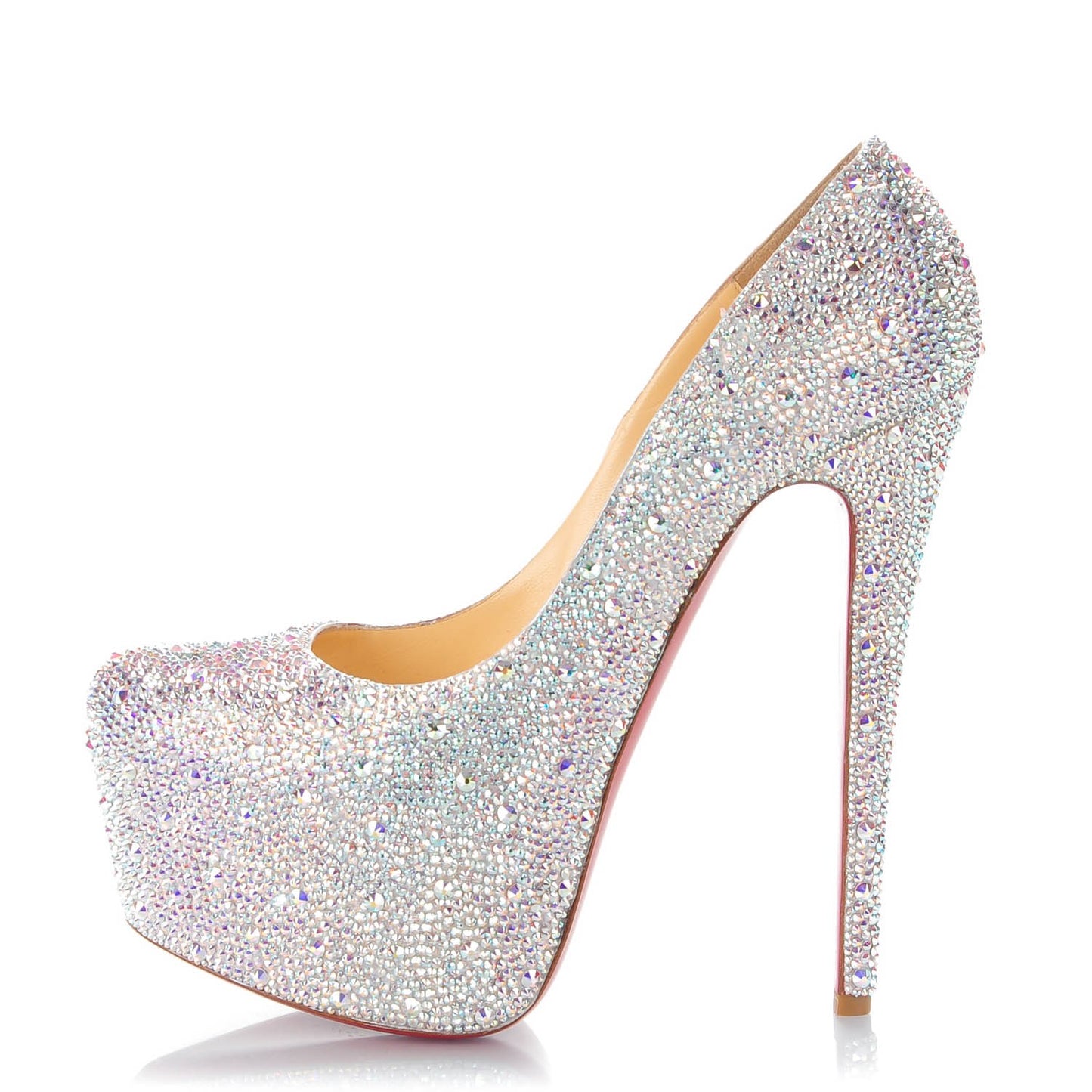 Crystal Suede Burma Daffodile Strass 160 Pumps 37.5 Aurora Boreale