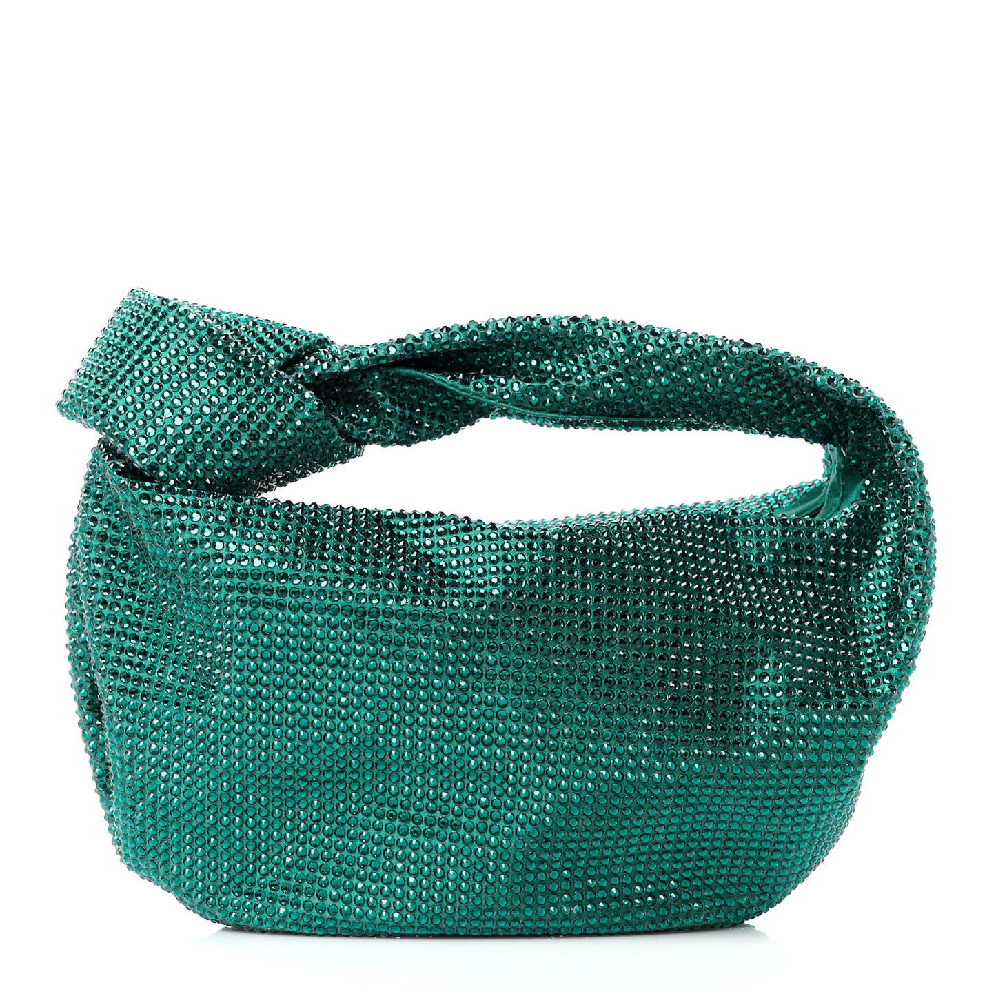 Crystal Embellished Satin Mini Hotfix Jodie Emerald