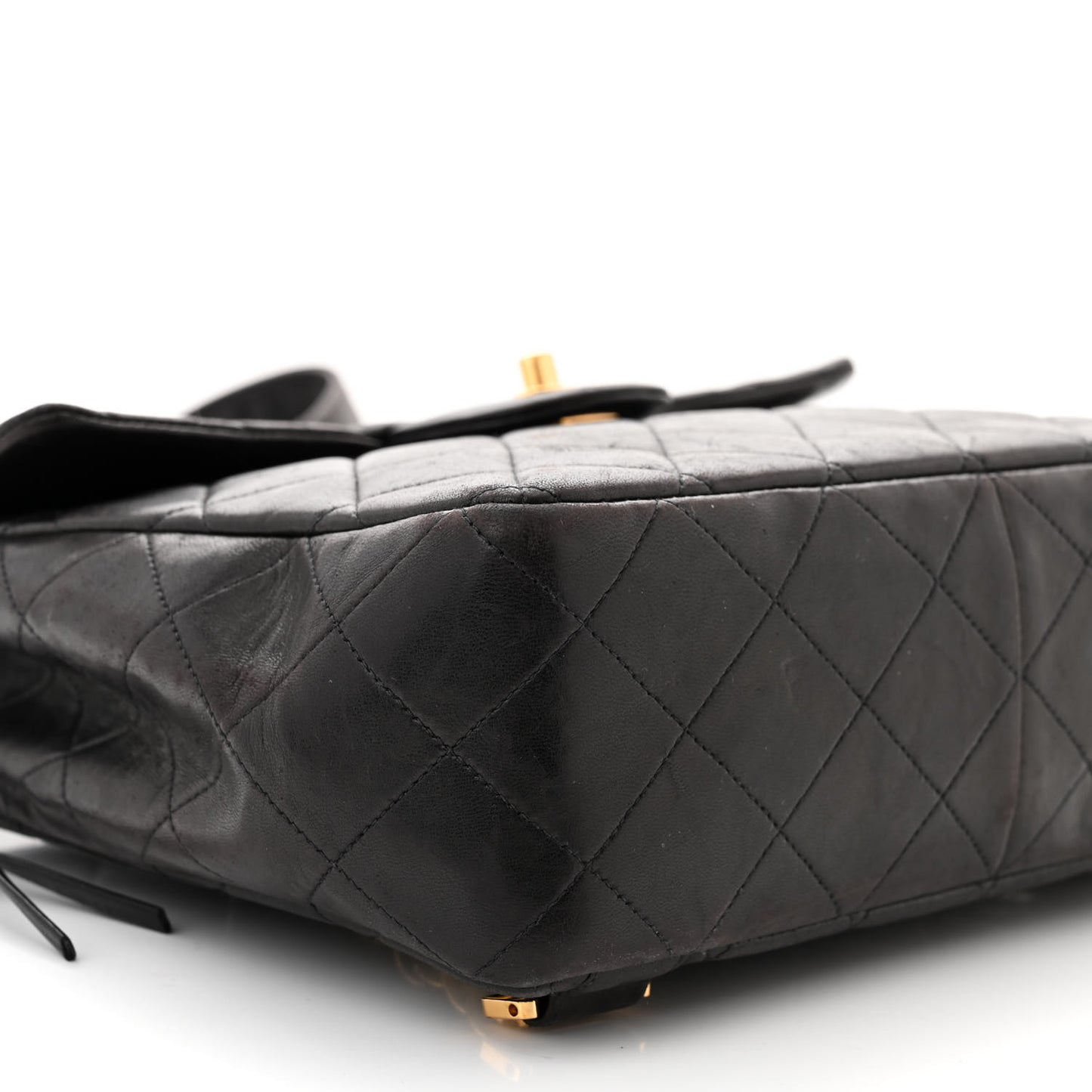 Lambskin Quilted Backpack Dark Brown
