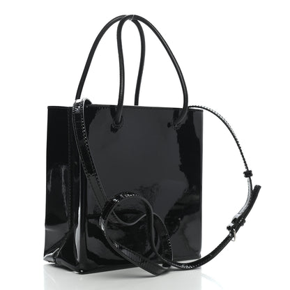 Balenciaga Patent Calfskin Logo Shopping Tote XXS Black 3 of 10