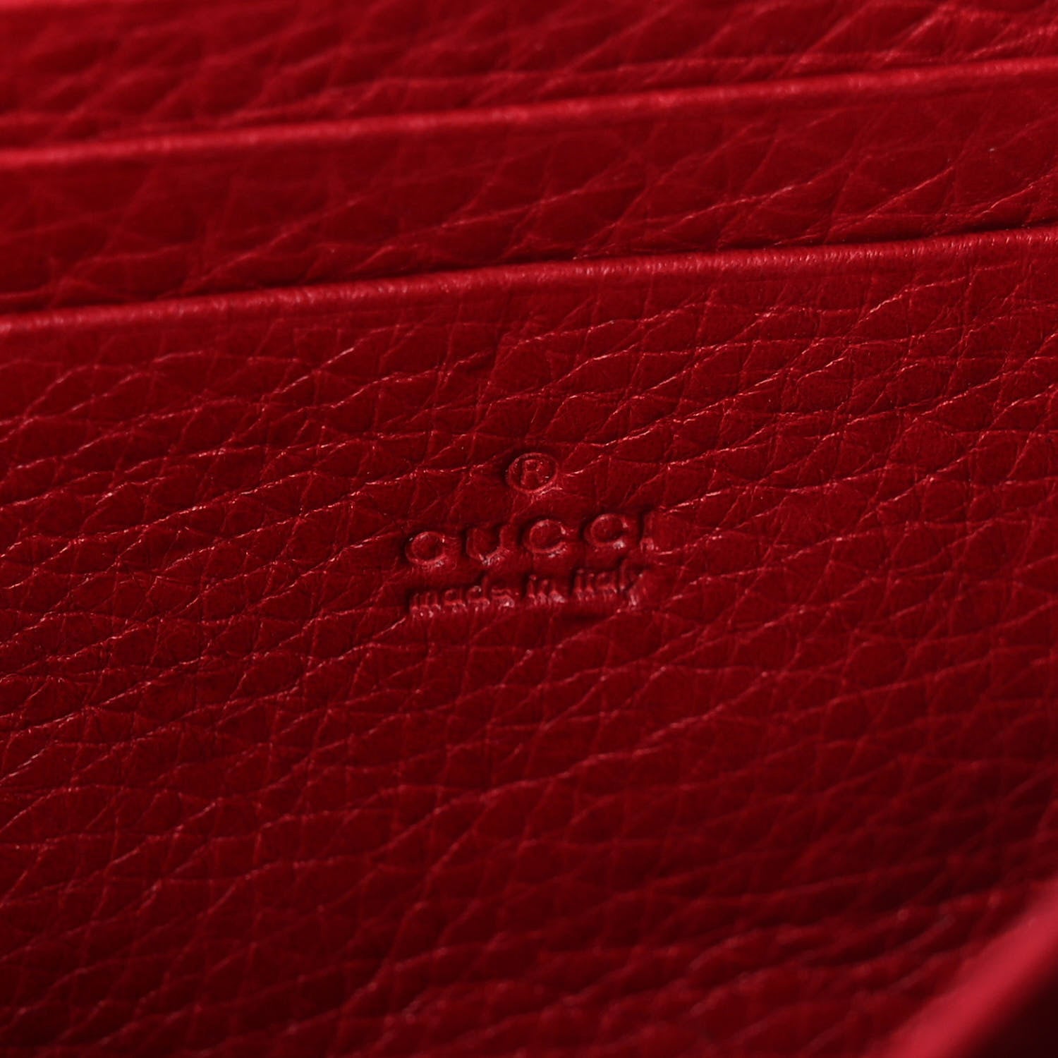 Gucci Calfskin GG Marmont Chain Wallet Vulcanic Red 6 of 11