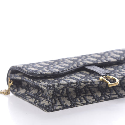 Christian Dior Oblique Saddle Chain Pouch Blue 8 of 10