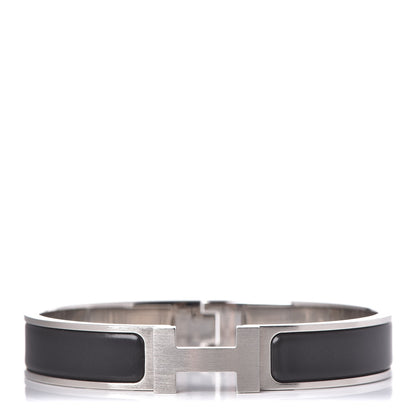 Hermes Matte Enamel Narrow Clic Clac HH Bracelet GM Black 1 of 6