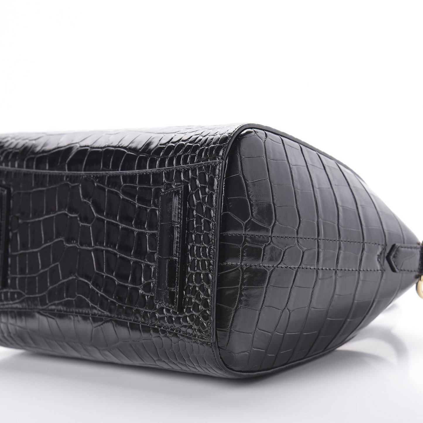 Calfskin Crocodile Embossed Small Antigona Black
