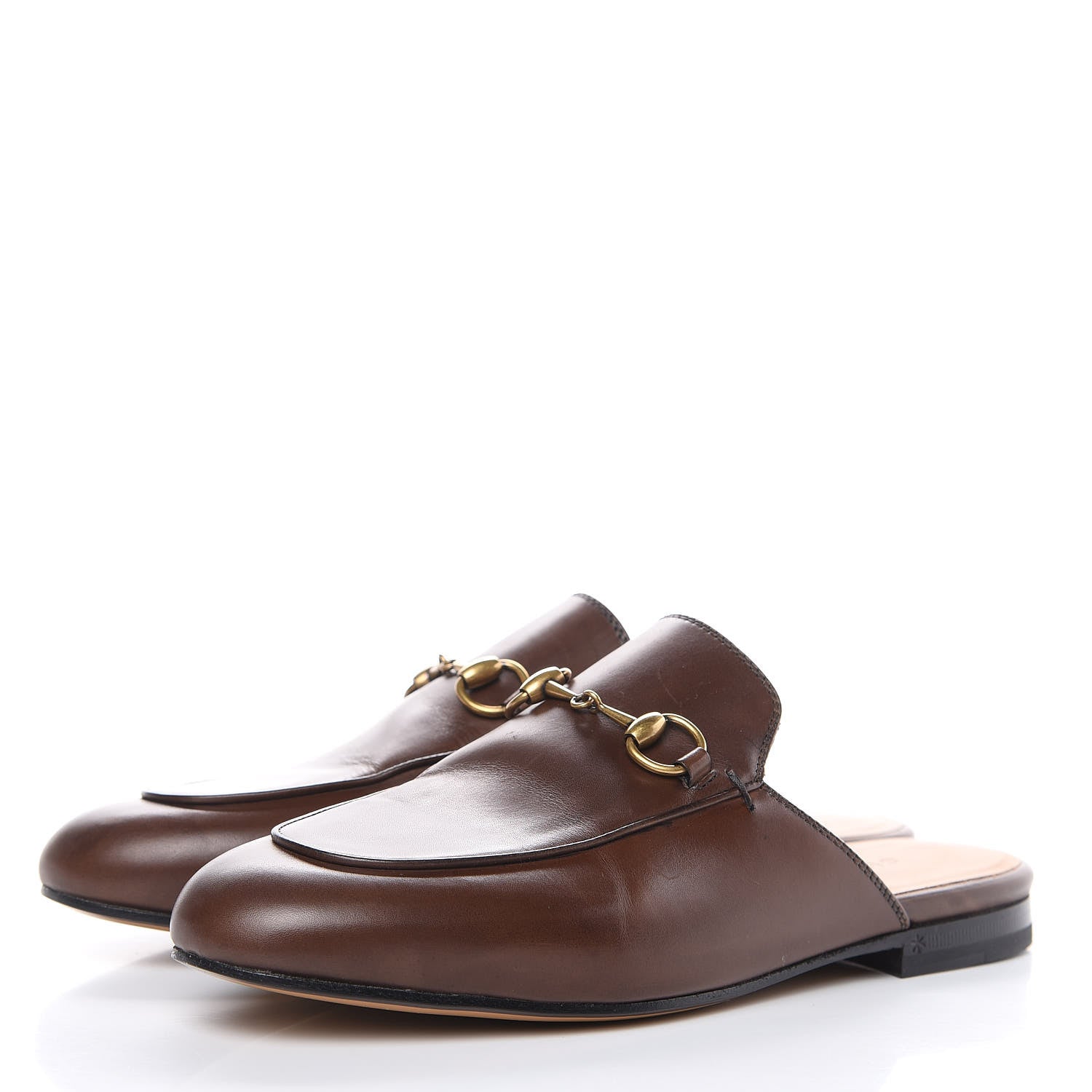 Gucci Calfskin Womens Princetown Slippers 36.5 Fondente Brown 3 of 9