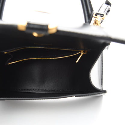 Balenciaga Shiny Box Calfskin Small Hourglass Top Handle Bag Black 6 of 12