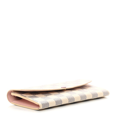 Louis Vuitton Damier Azur Emilie Wallet Rose Ballerine 4 of 6