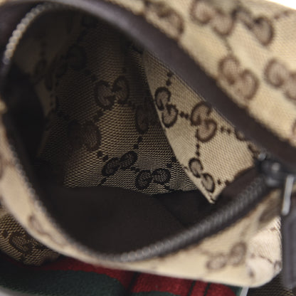 Gucci GG Monogram Web Double Pocket Belt Bag Dark Brown 6 of 16