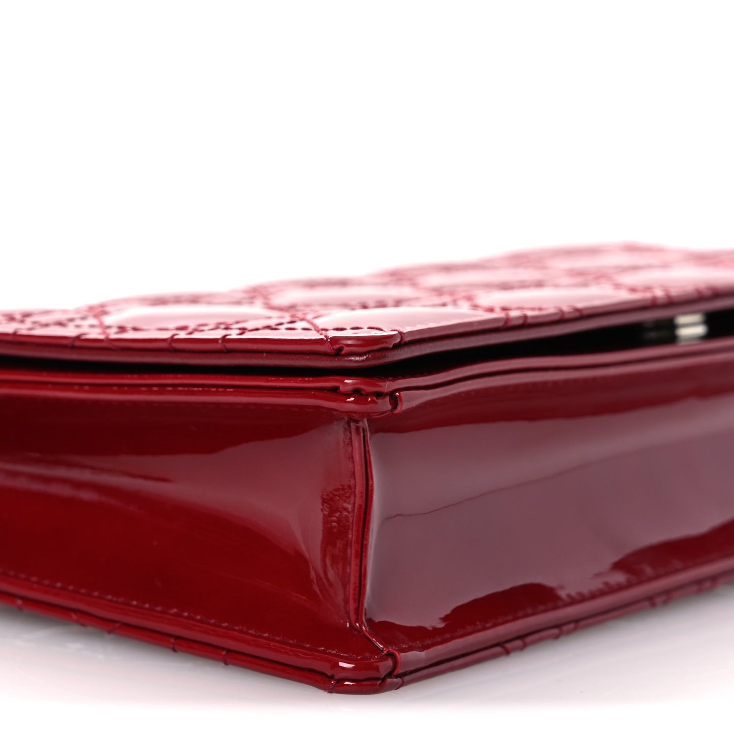 Patent Cannage Lady Dior Clutch Red