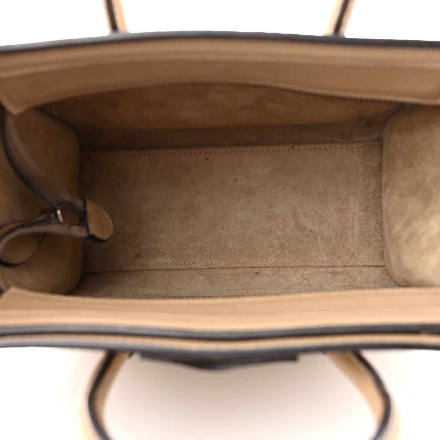 Celine Drummed Calfskin Nano Luggage Dune 5 of 10