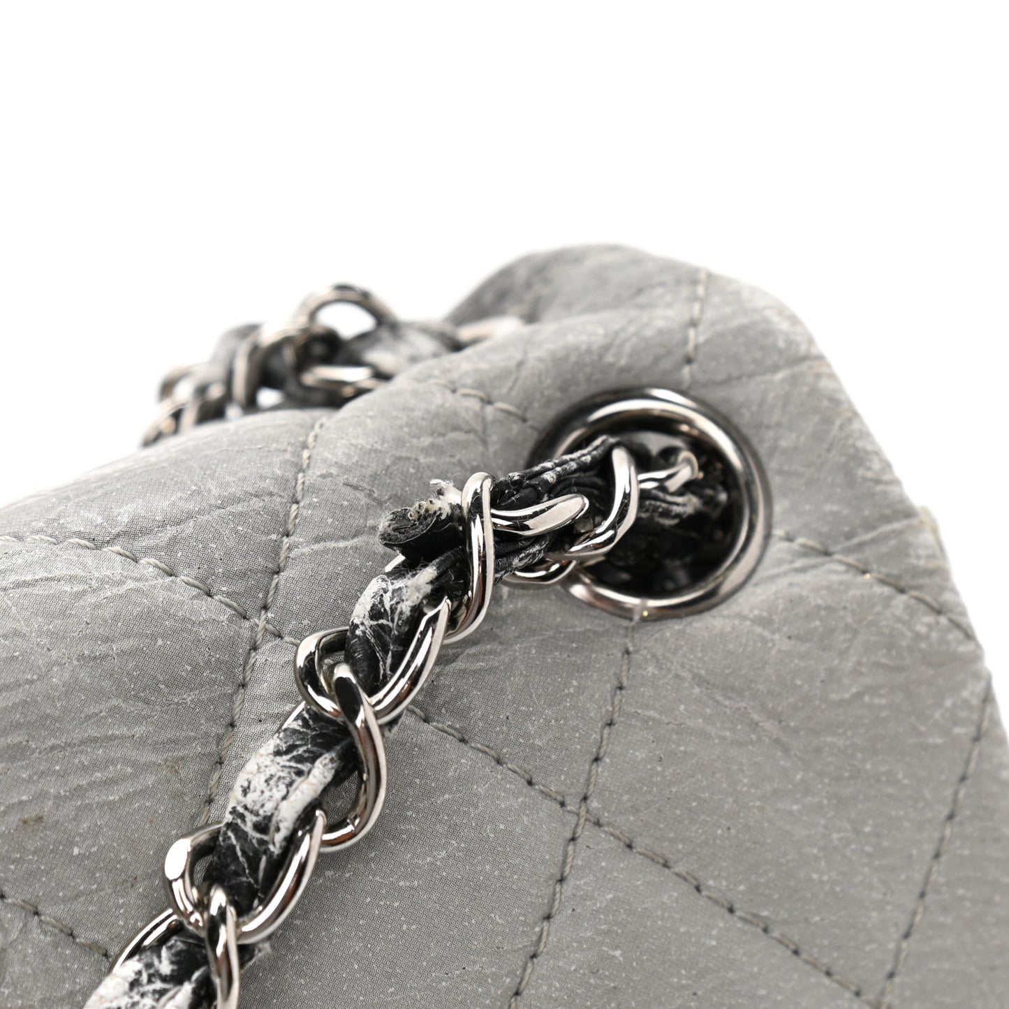 Vinyl Quilted Jumbo Melrose Degrade Flap Black
