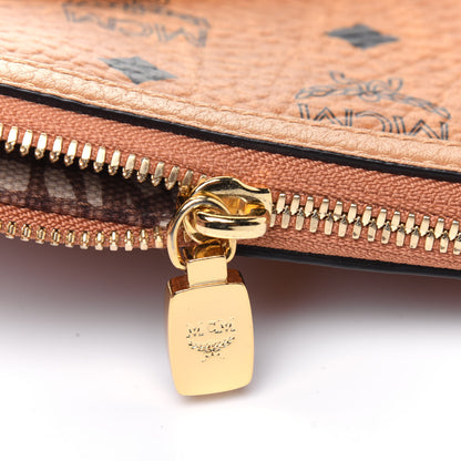 MCM Visetos Liz Shopper Tote Pouch Cognac 9 of 9