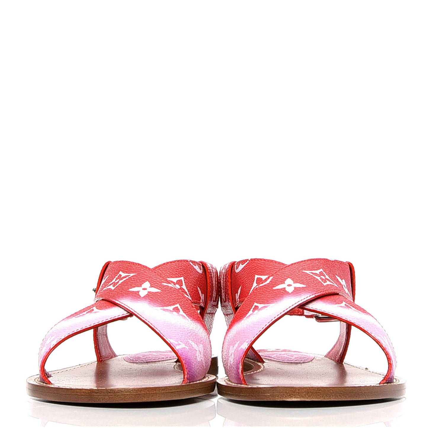 Monogram Escale Palma Flat Sandals 38 Rouge
