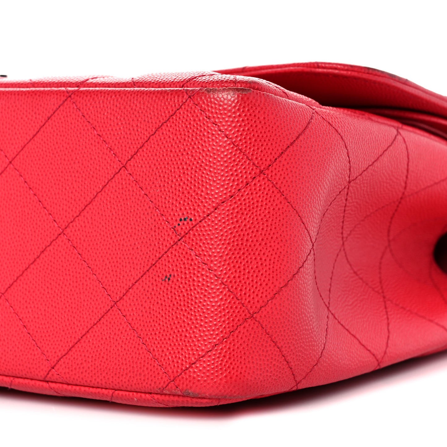 Caviar Quilted Jumbo Double Flap Red
