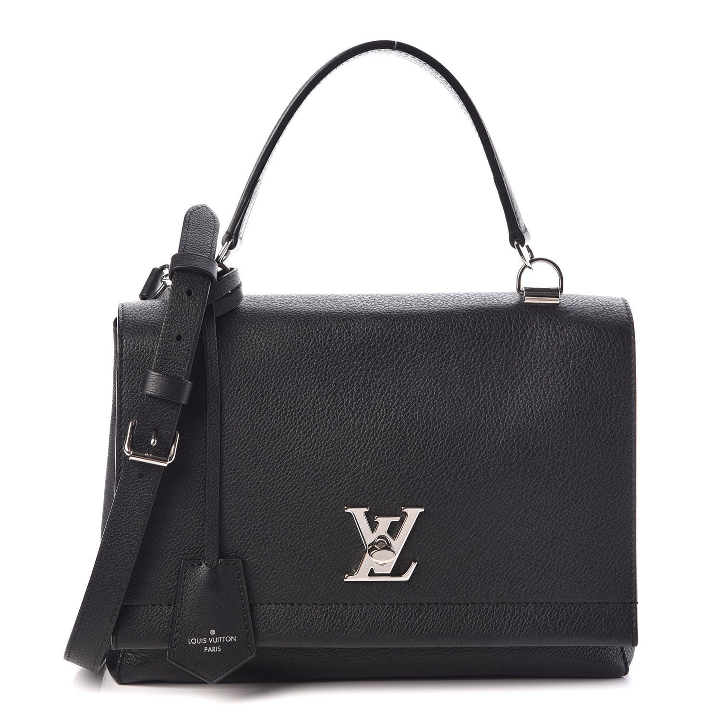 Soft Calfskin Lockme II Top Handle Black