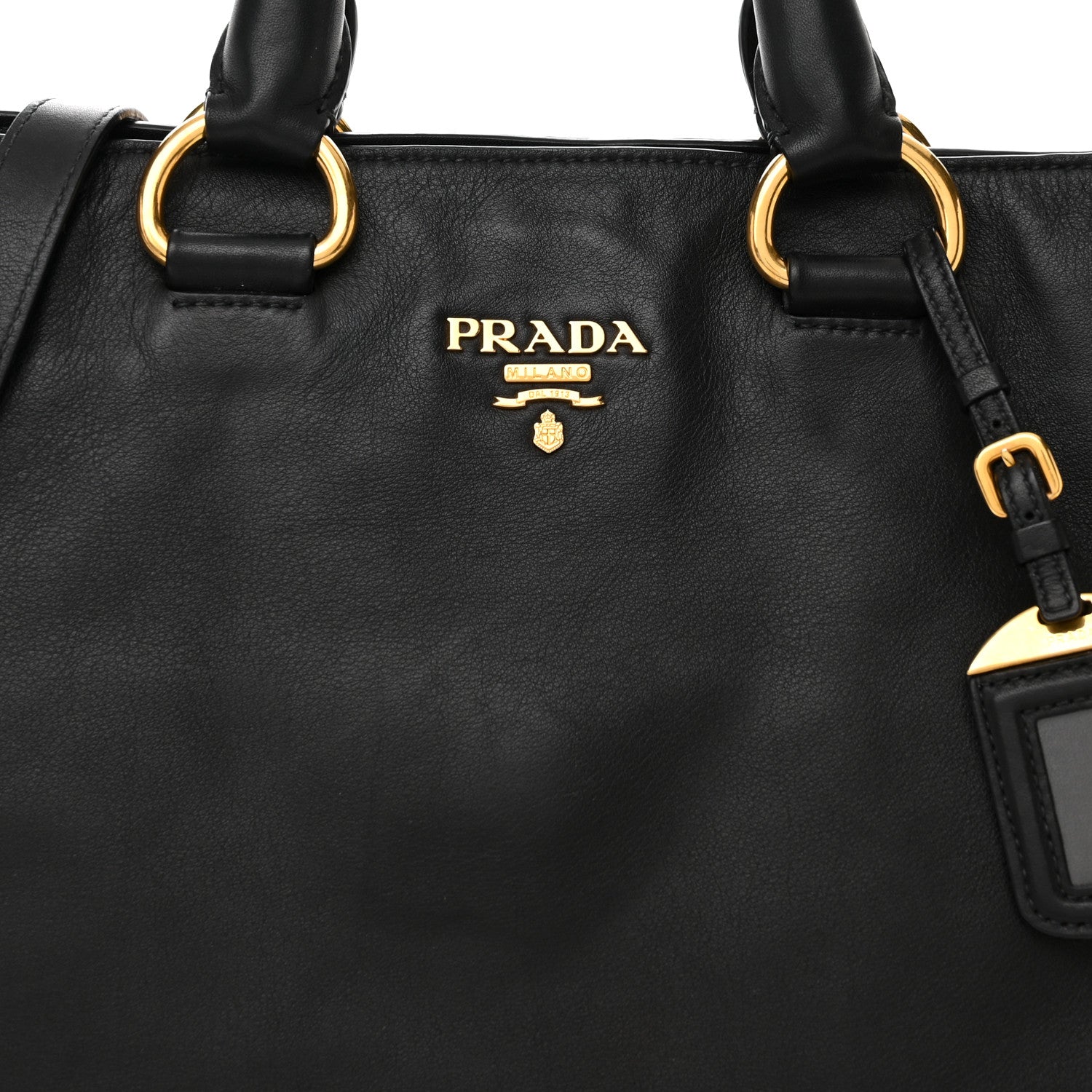 Prada Soft Calf Shopping Tote Black 8 of 15