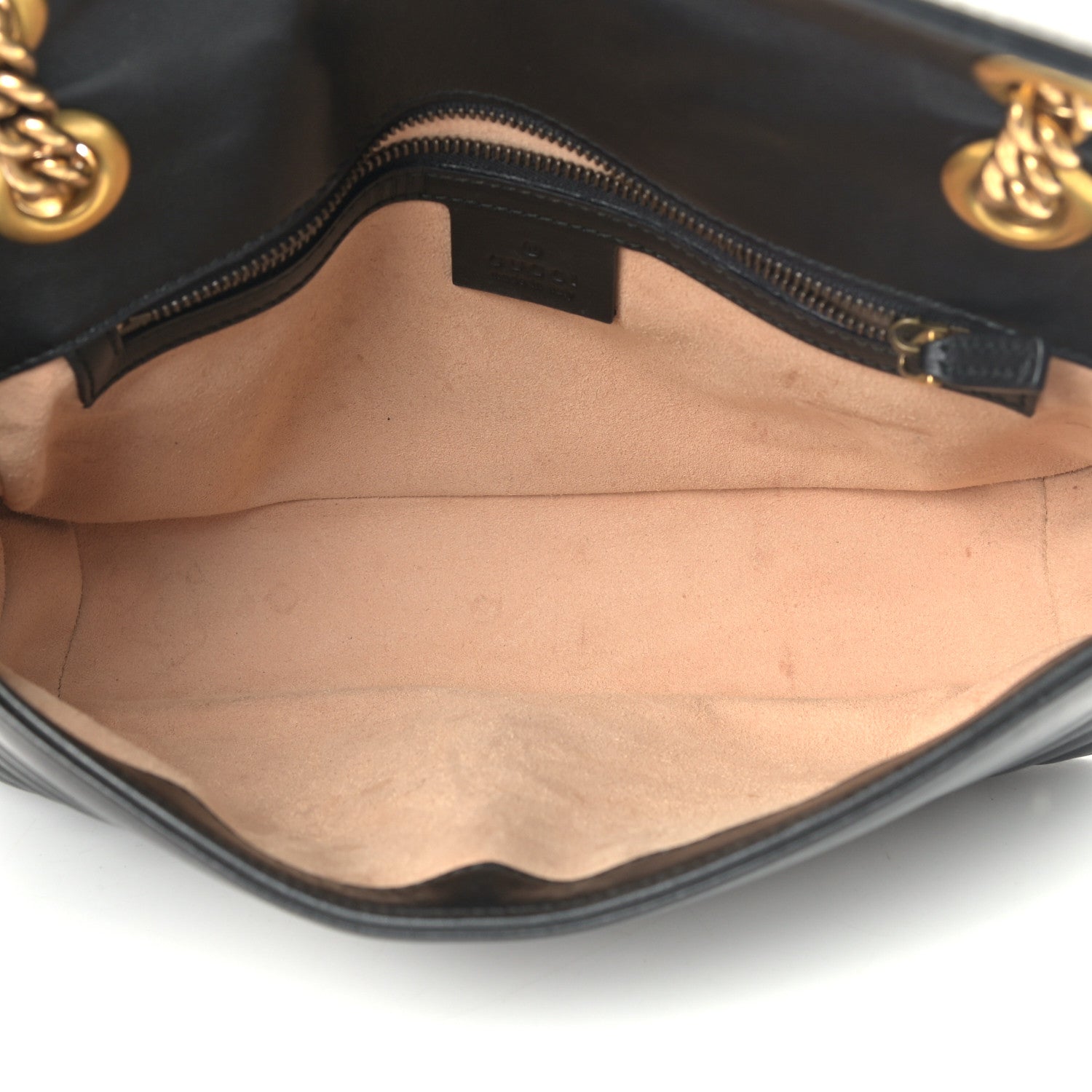 Gucci Calfskin Matelasse Small GG Marmont Shoulder Bag Black 4 of 11