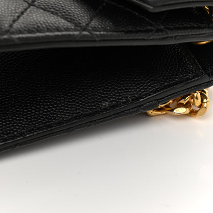 Saint Laurent Grain De Poudre Textured Mixed Matelasse Triquilt Medium Monogram Satchel Black 11 of 13