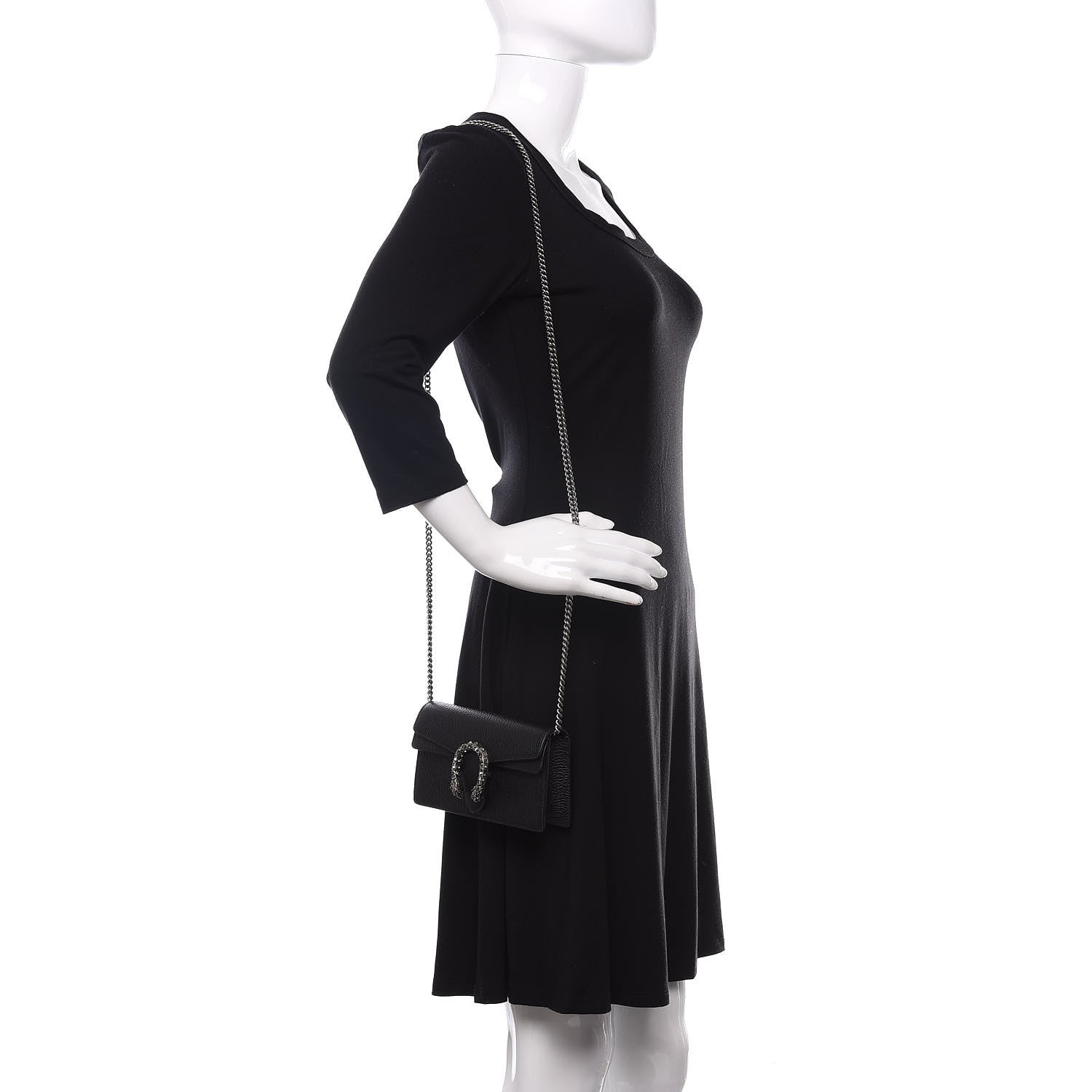 Gucci Calfskin Super Mini Dionysus Shoulder Bag Black 2 of 10