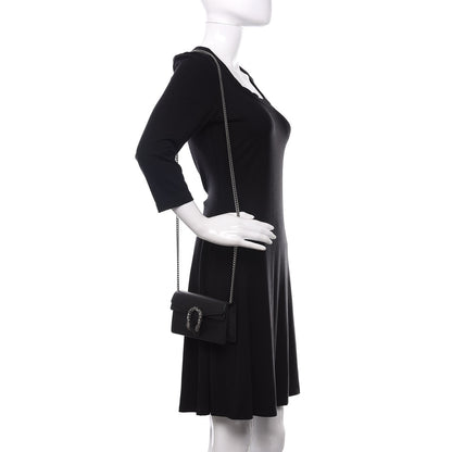Gucci Calfskin Super Mini Dionysus Shoulder Bag Black 2 of 10