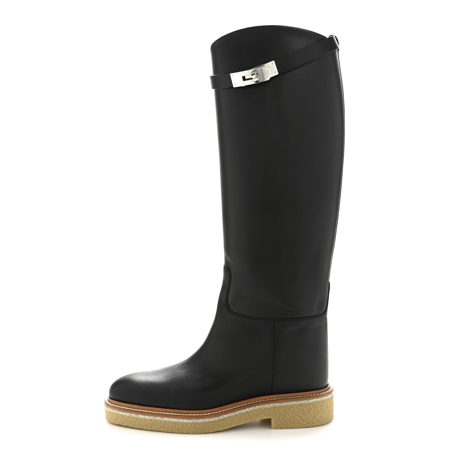 Hermes Calfskin Faustine Boots 38.5 Black 1 of 11