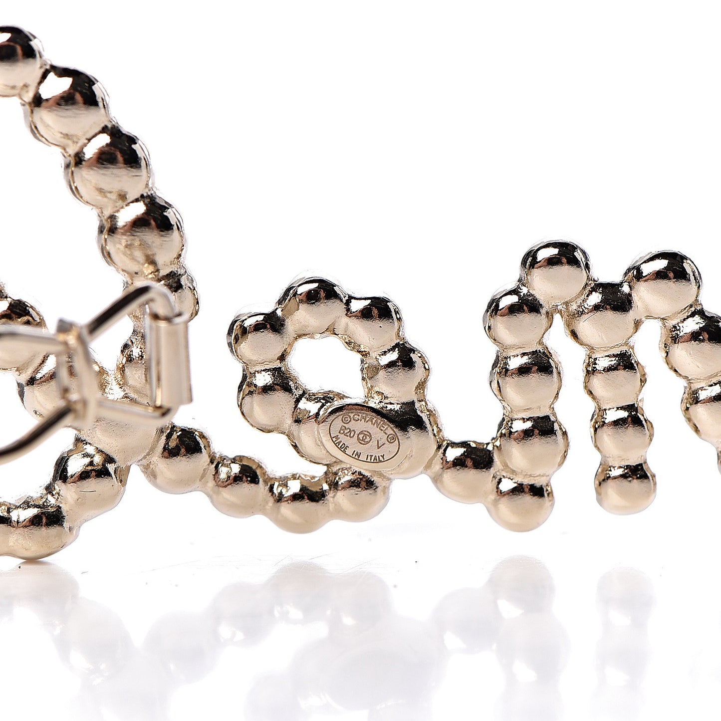 Metal Glass Swirling Pearls Hair Clip Gold