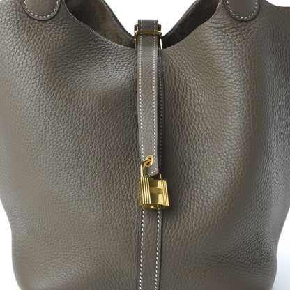 Hermes Taurillon Clemence Picotin Lock 22 MM Etoupe 9 of 10