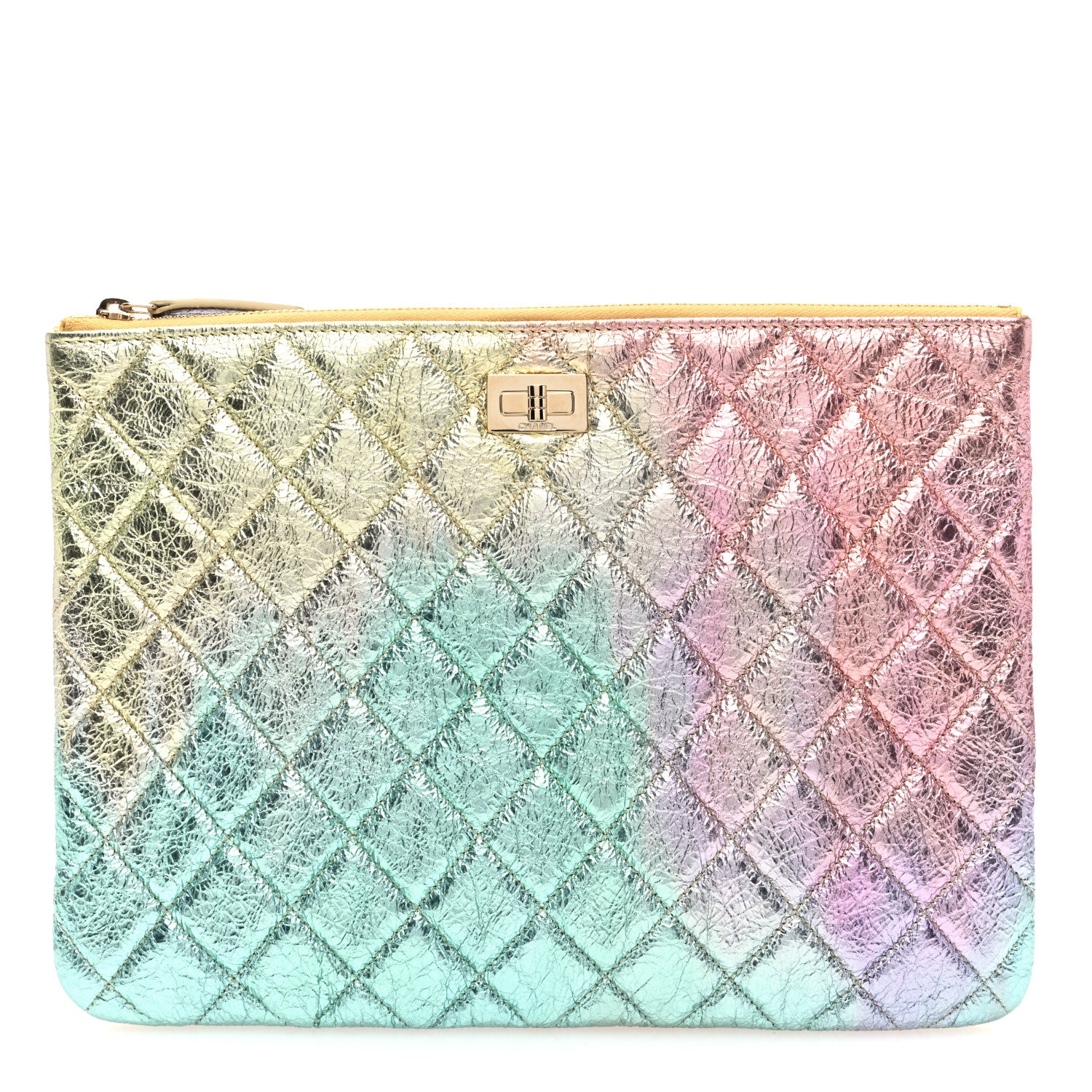 Chanel Metallic Goatskin Quilted Medium 2.55 Reissue Cosmetic Case Multicolor 1 of 7