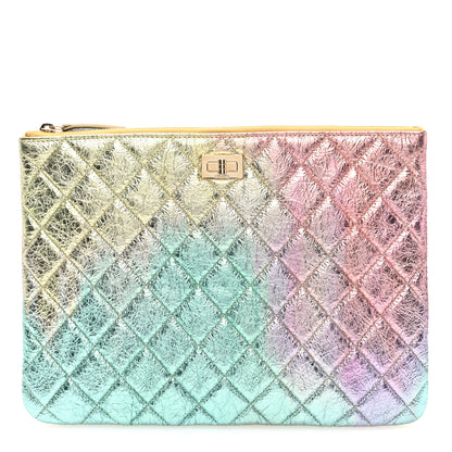 Chanel Metallic Goatskin Quilted Medium 2.55 Reissue Cosmetic Case Multicolor 1 of 7