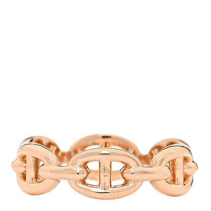 Hermes 18K Rose Gold PM Chaine d'Ancre Enchainee Ring 54 6.75 1 of 9