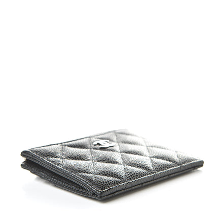 Chanel Caviar Quilted CC Zip Card Holder Black 4 of 8