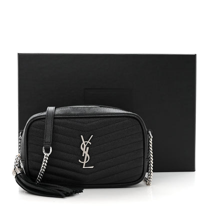 Saint Laurent Grain De Poudre Matelasse Monogram Mini Lou Camera Bag Black 10 of 10