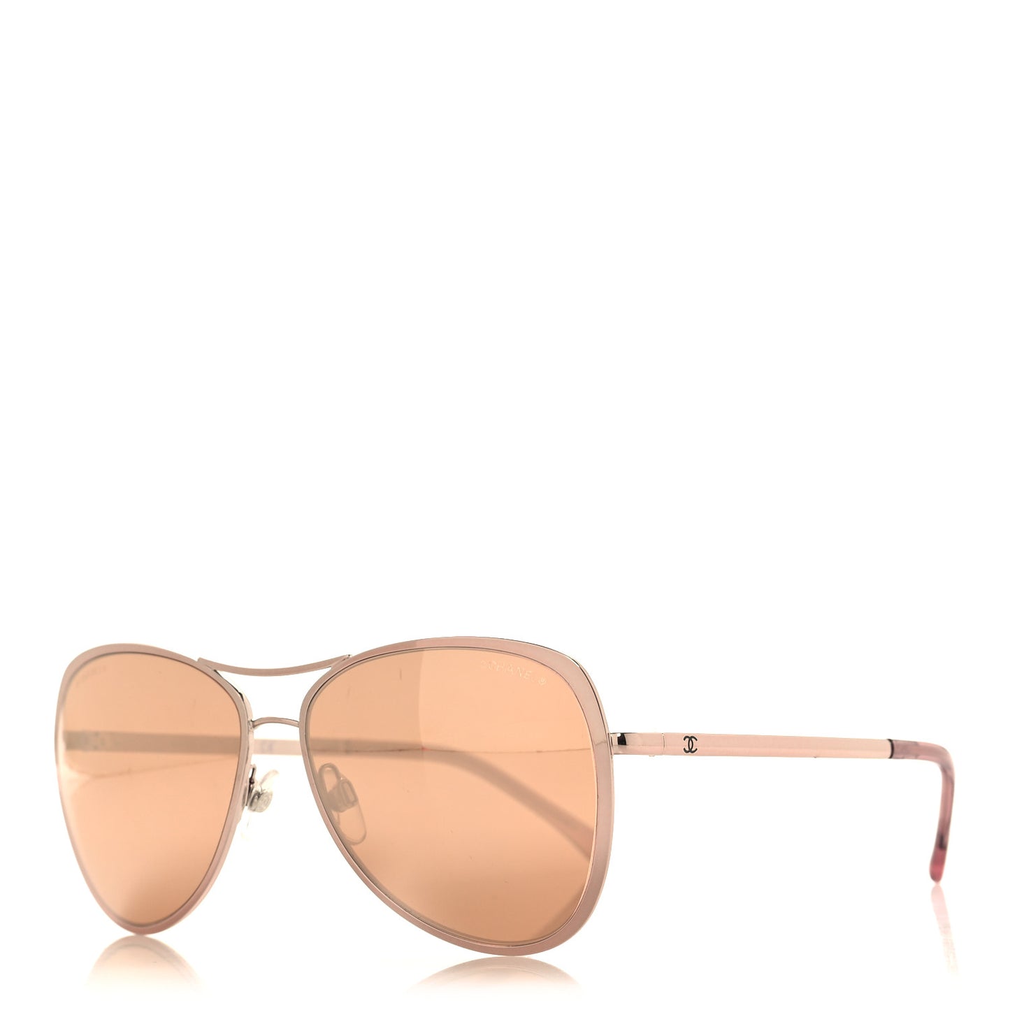 Metal Mirrored Pilot Summer Sunglasses 4223 Pink Gold