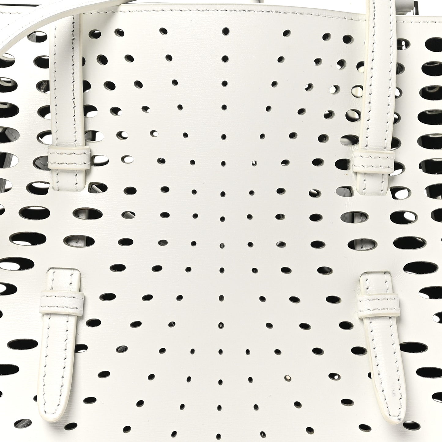 Calfskin Laser Cut Mina 25 Bag White