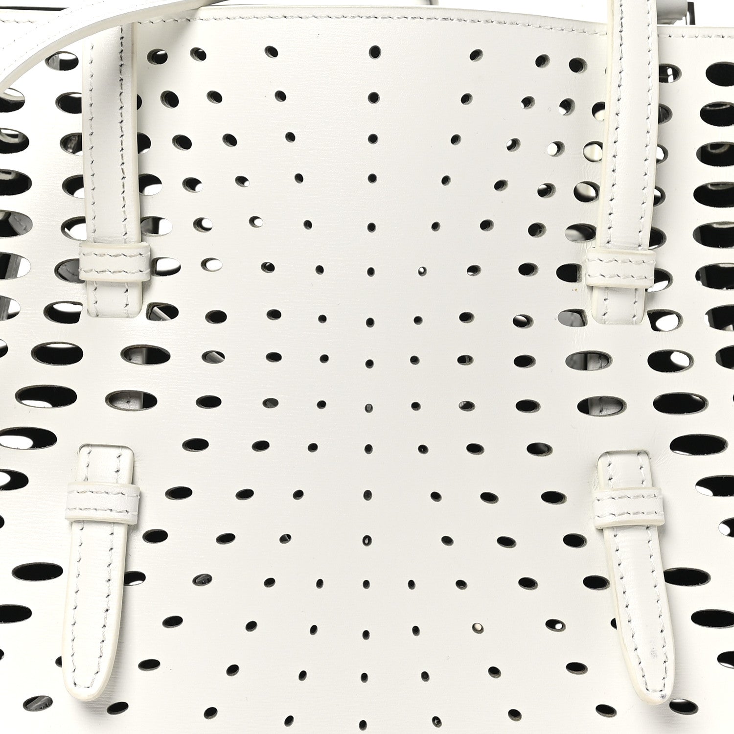 Alaia Calfskin Laser Cut Mina 25 Bag White 8 of 10