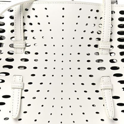 Alaia Calfskin Laser Cut Mina 25 Bag White 8 of 10