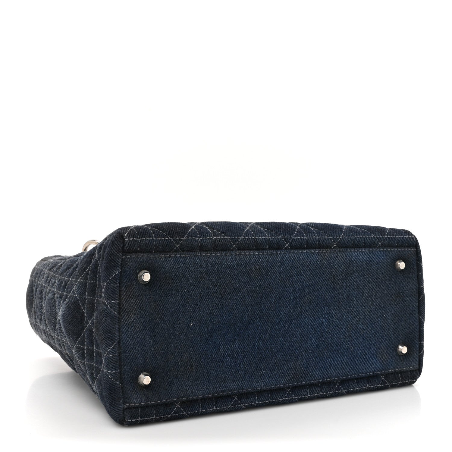 Christian Dior Denim Cannage Medium Lady Dior Blue 4 of 12