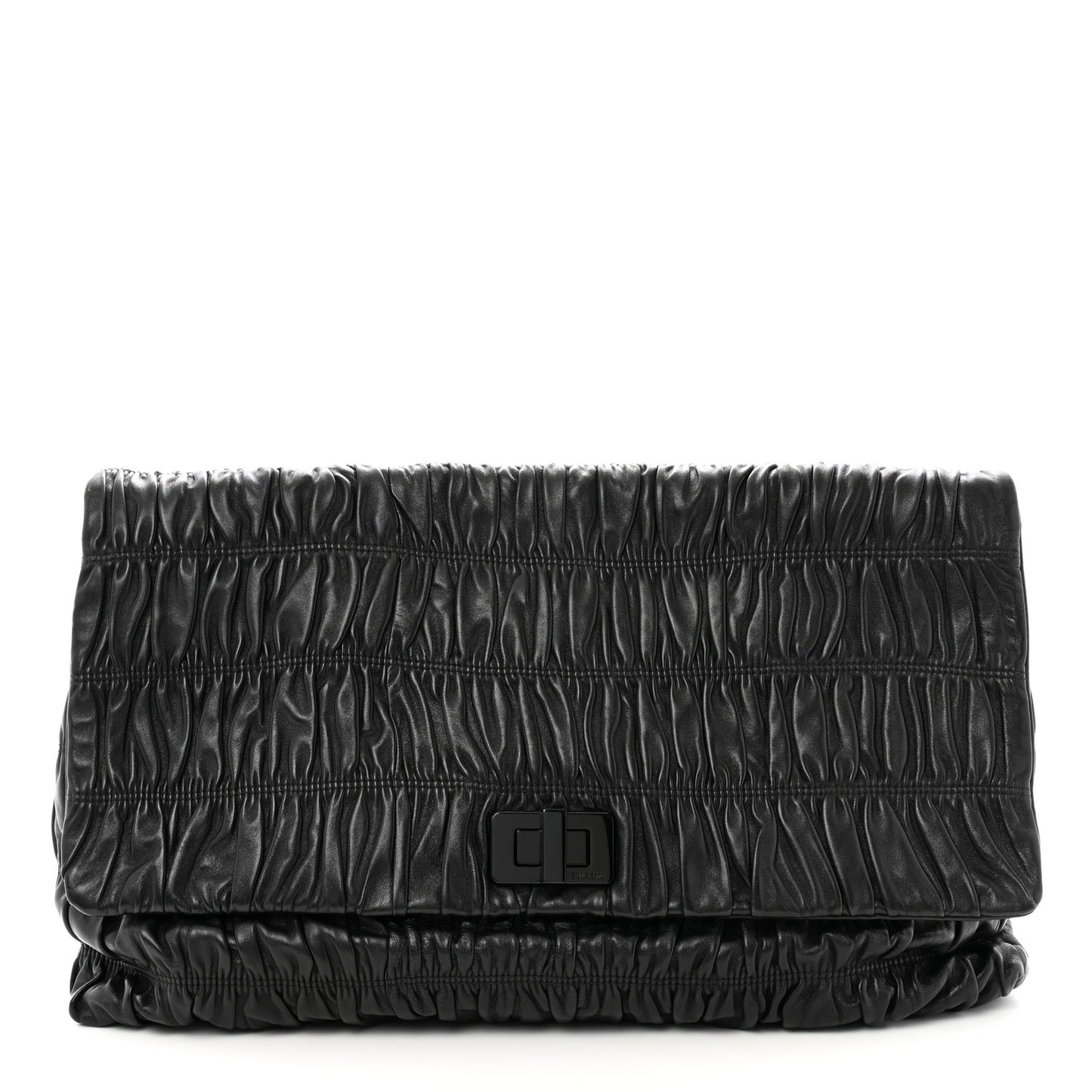 Nappa Gaufre Pochette Clutch Black