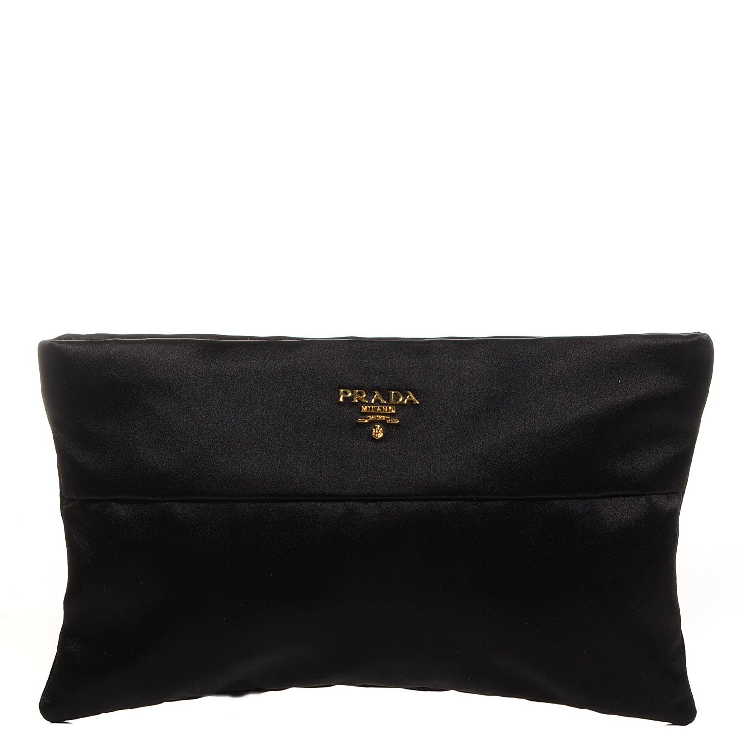 Prada Satin Evening Clutch Black 1 of 10