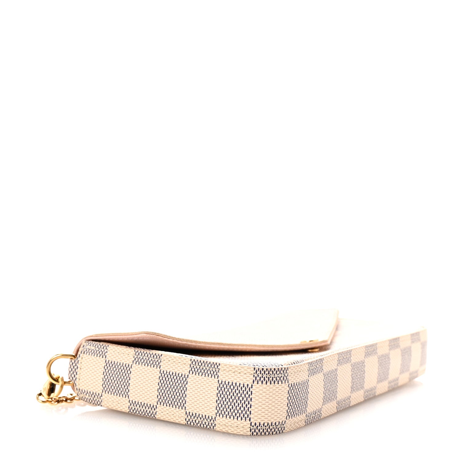 Louis Vuitton Damier Azur Pochette Felicie Chain Wallet Rose Ballerine 5 of 10